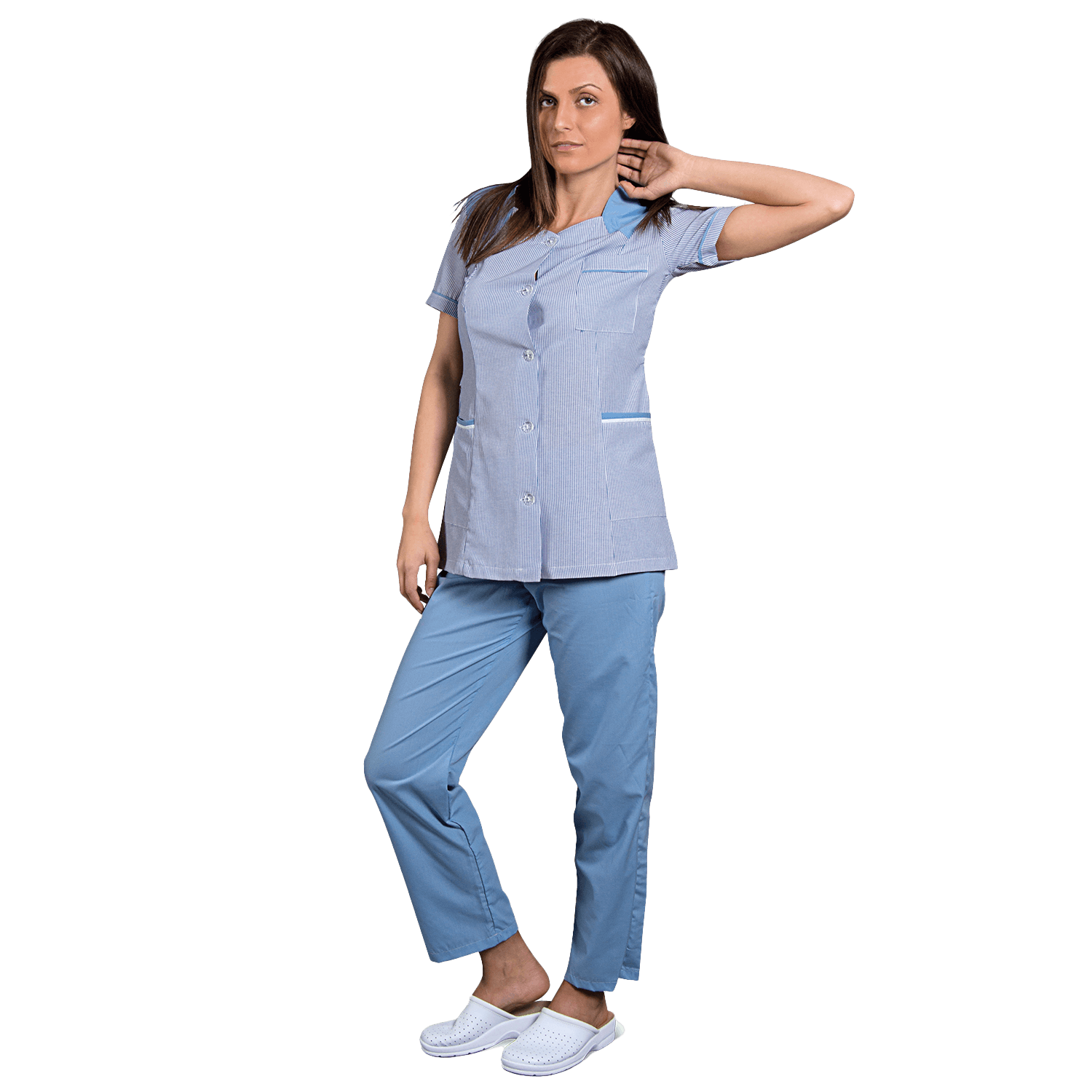 Tunică de lucru pentru femei X10 ALBASTRU STRIPE - 2