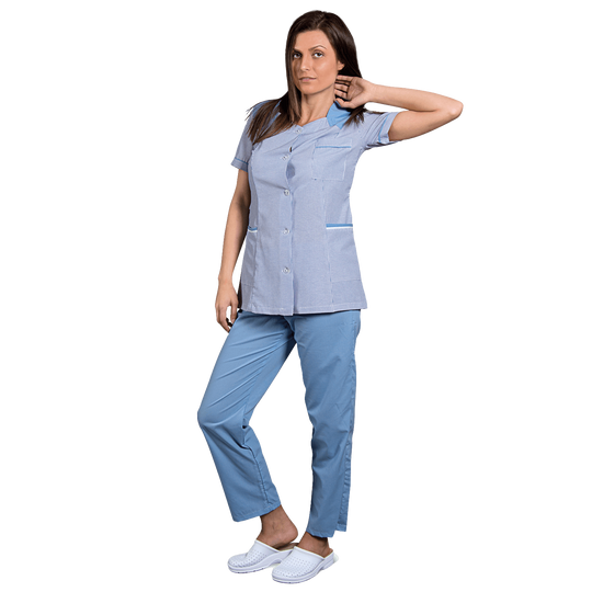 Lady's work tunic X10 BLUE STRIPE - 2