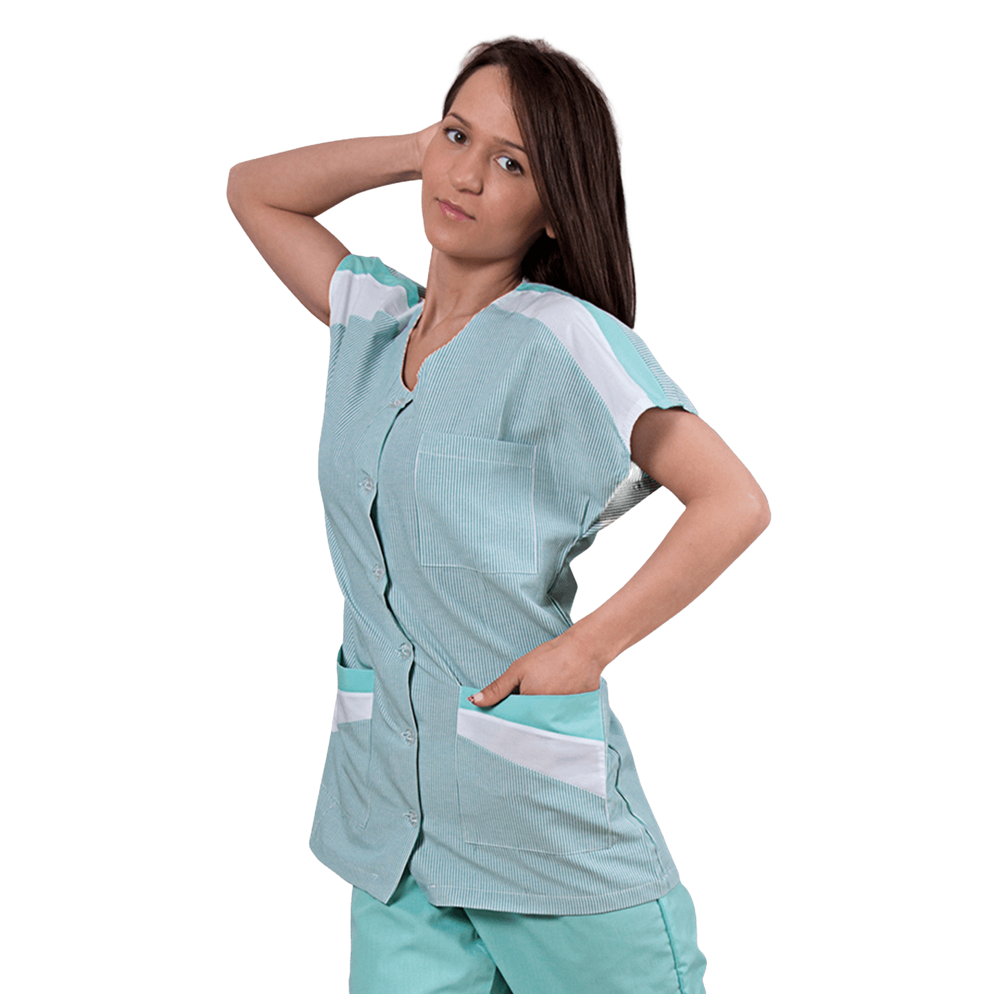 Lady's work tunic ZEBRA RESEDA - 1