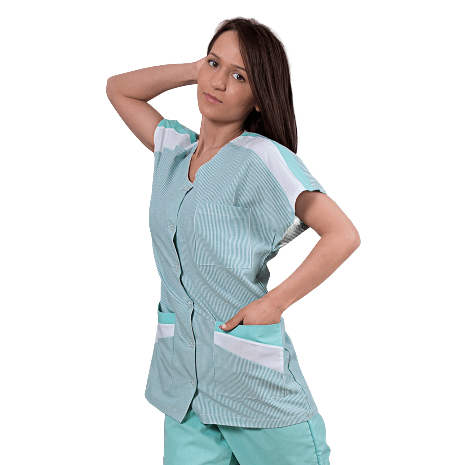 Lady's work tunic ZEBRA RESEDA - 1