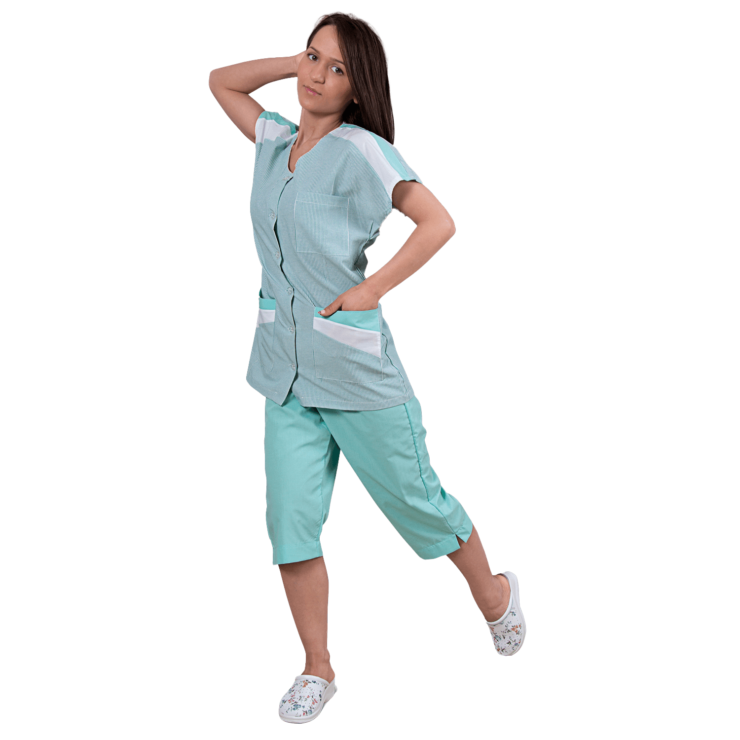 Lady's work tunic ZEBRA RESEDA - 2