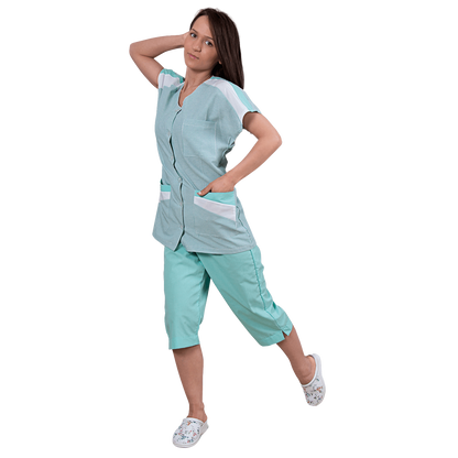 Lady's work tunic ZEBRA RESEDA - 2