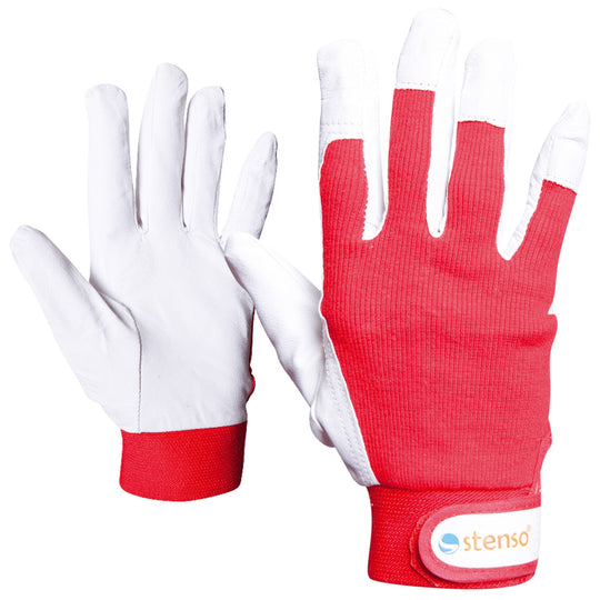 Leather and textile gloves CARD GILT RED
