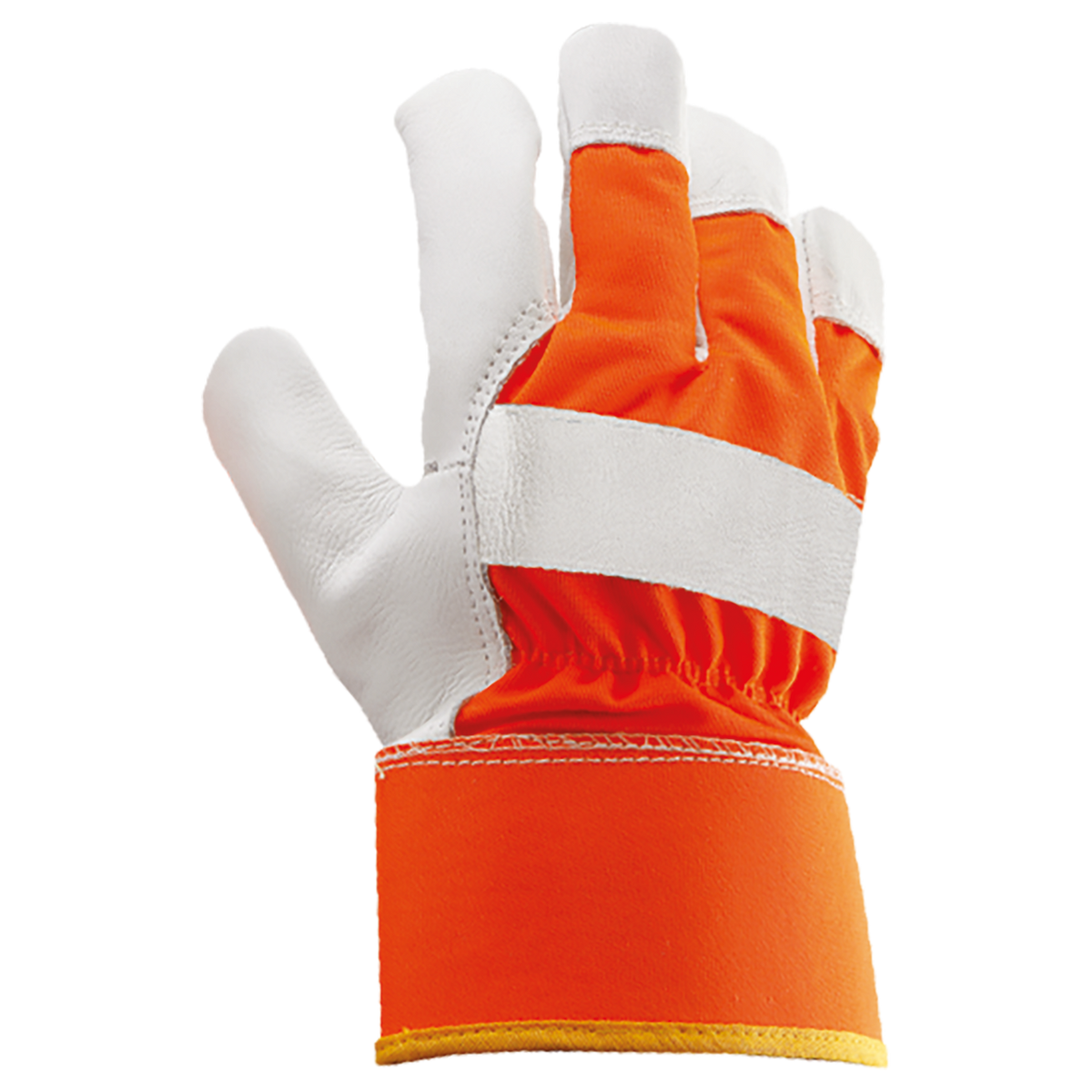 Leather and textile gloves CURLEW HV ORANGE