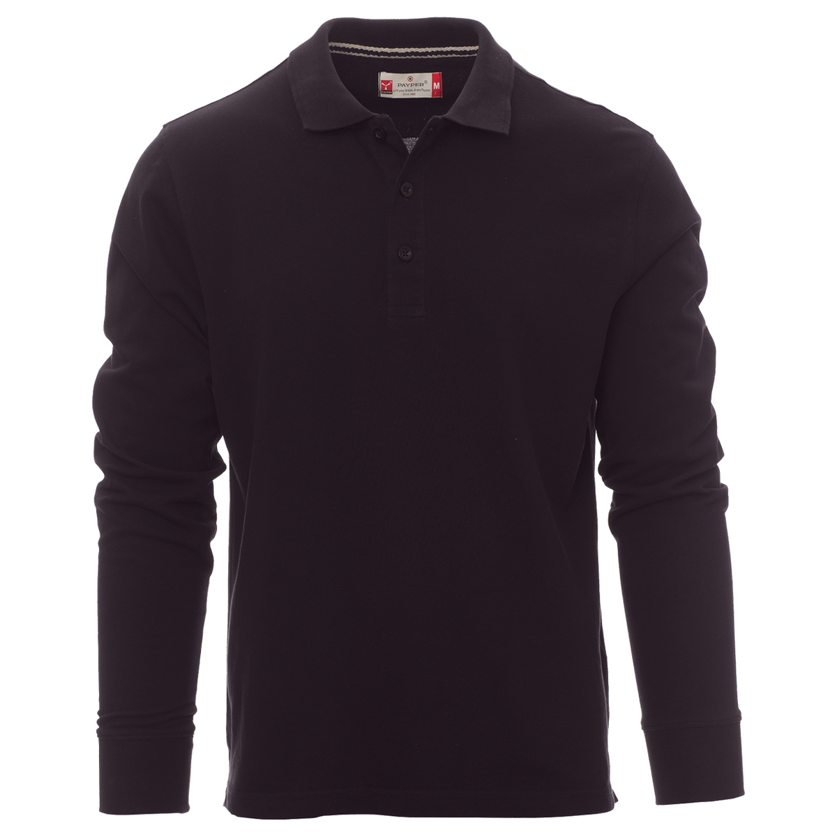 Μπλούζα πόλο με μακριά μανίκια PAYPER FLORENCE BLACK