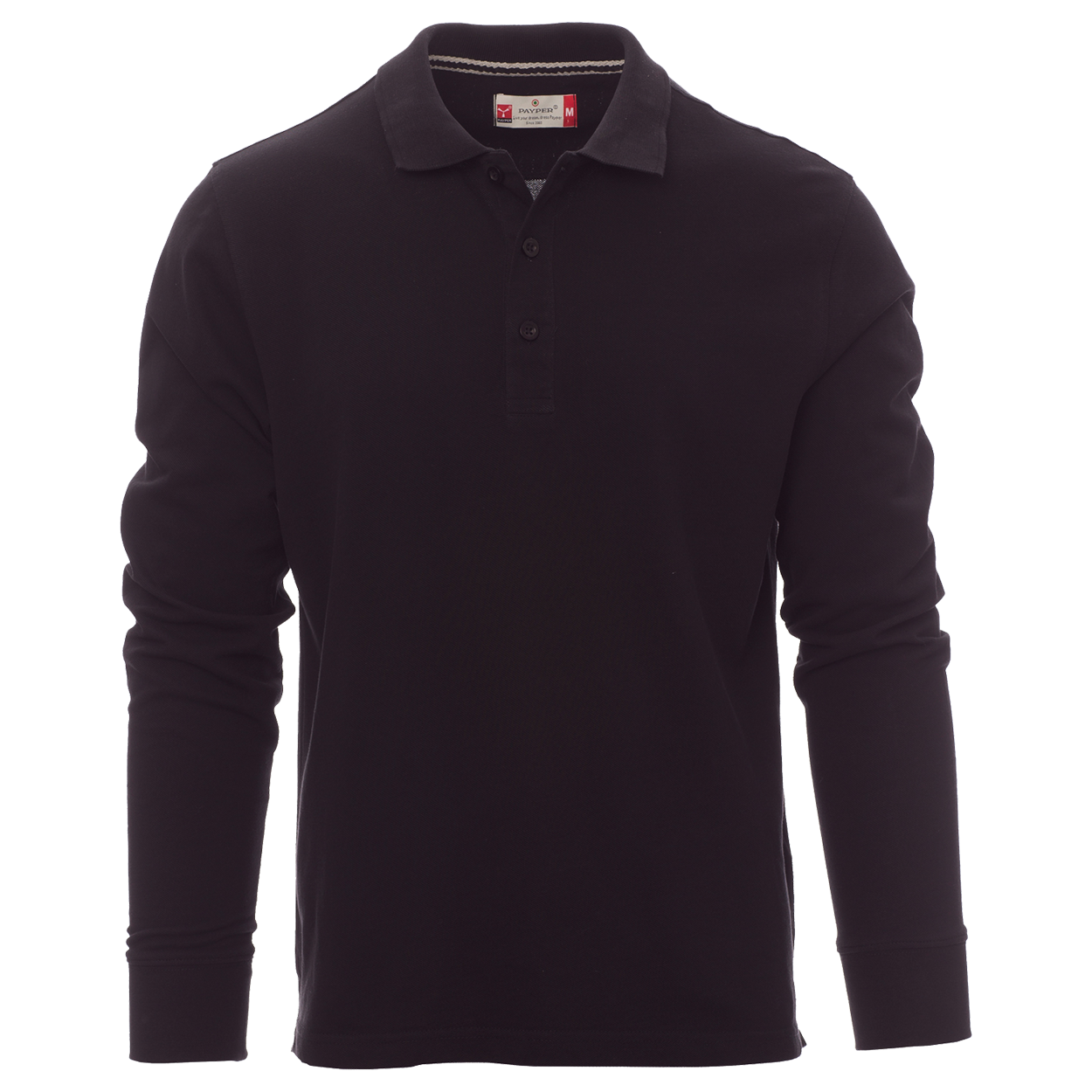 Μπλούζα πόλο με μακριά μανίκια PAYPER FLORENCE BLACK