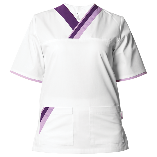 Медицинска туника MARCEL WHITE/PURPLE - 1