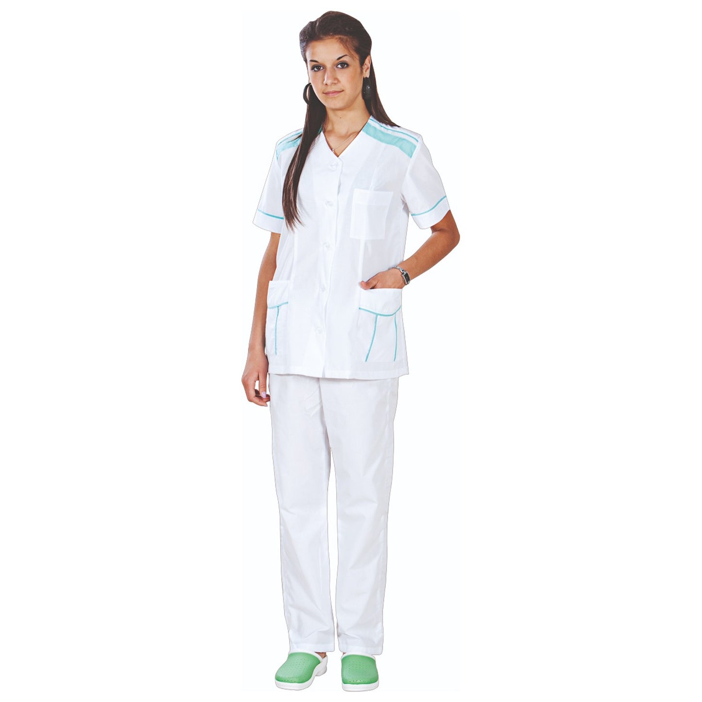 Medical tunic with pants G2 WHITE