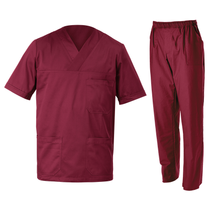 Medical tunic with pants M3 BORDEAUX - 1