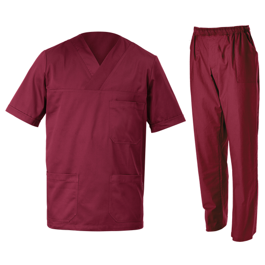 Medical tunic with pants M3 BORDEAUX - 1