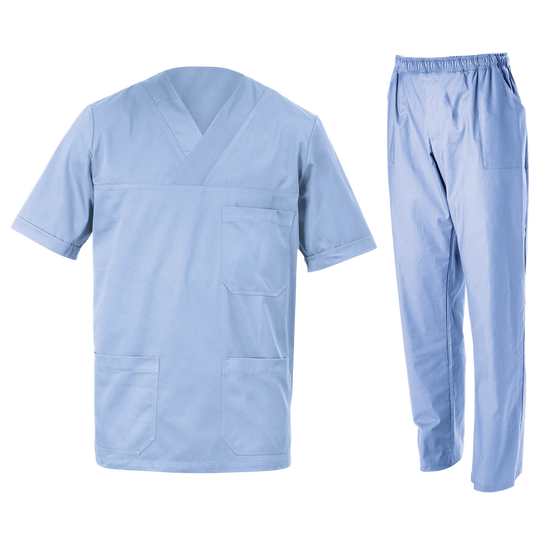 Medical tunic with pants M3 LIGHT BLUE - 1