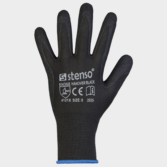 Latex dipped gloves HANOVER BLACK - 1