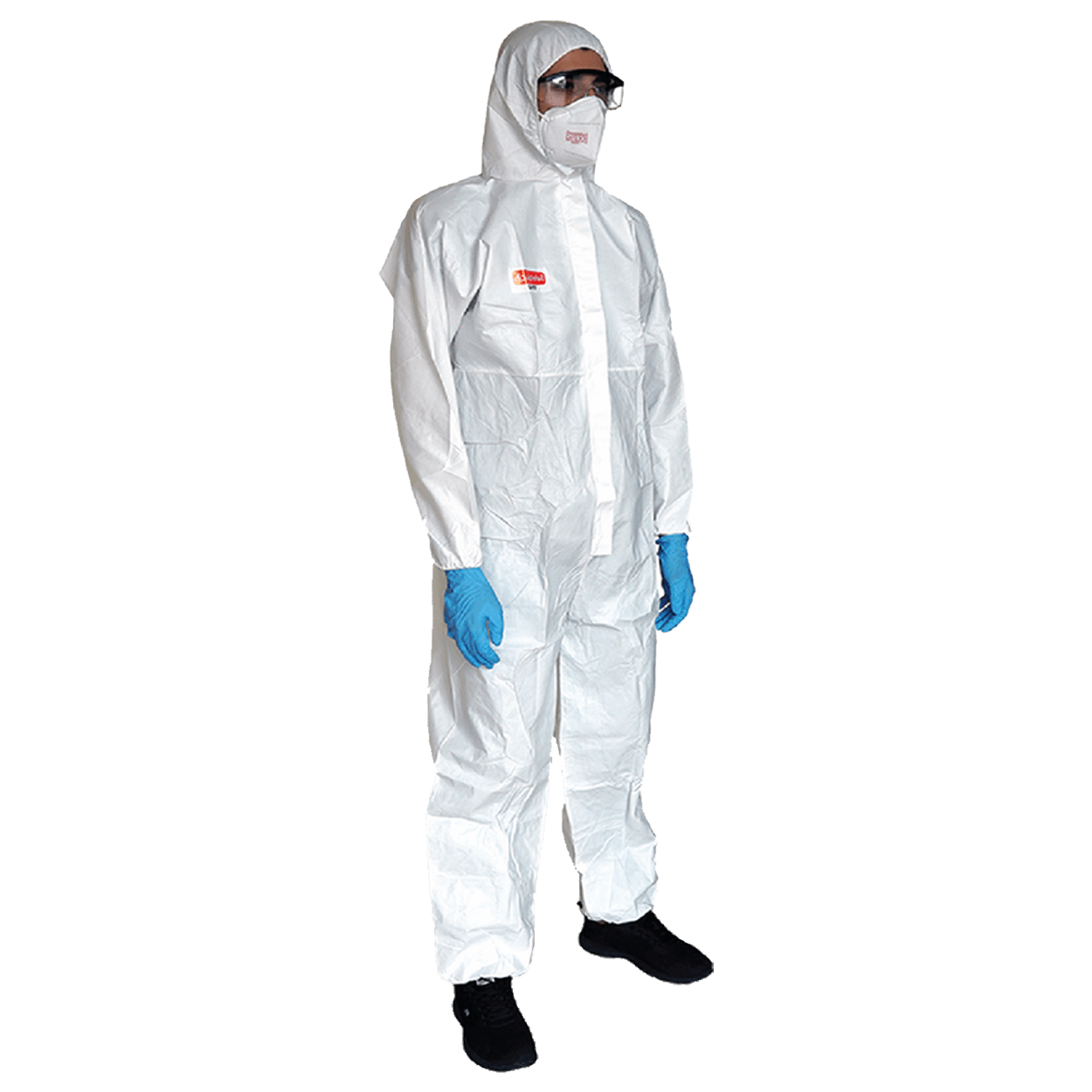 Protective hooded coverall COVERALL WHITE TYPE 5, 6