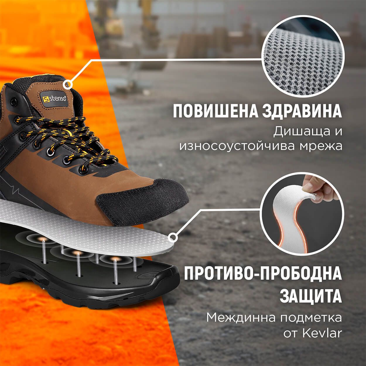 Safety shoes RULER S3S SR BROWN/BLACK - 2