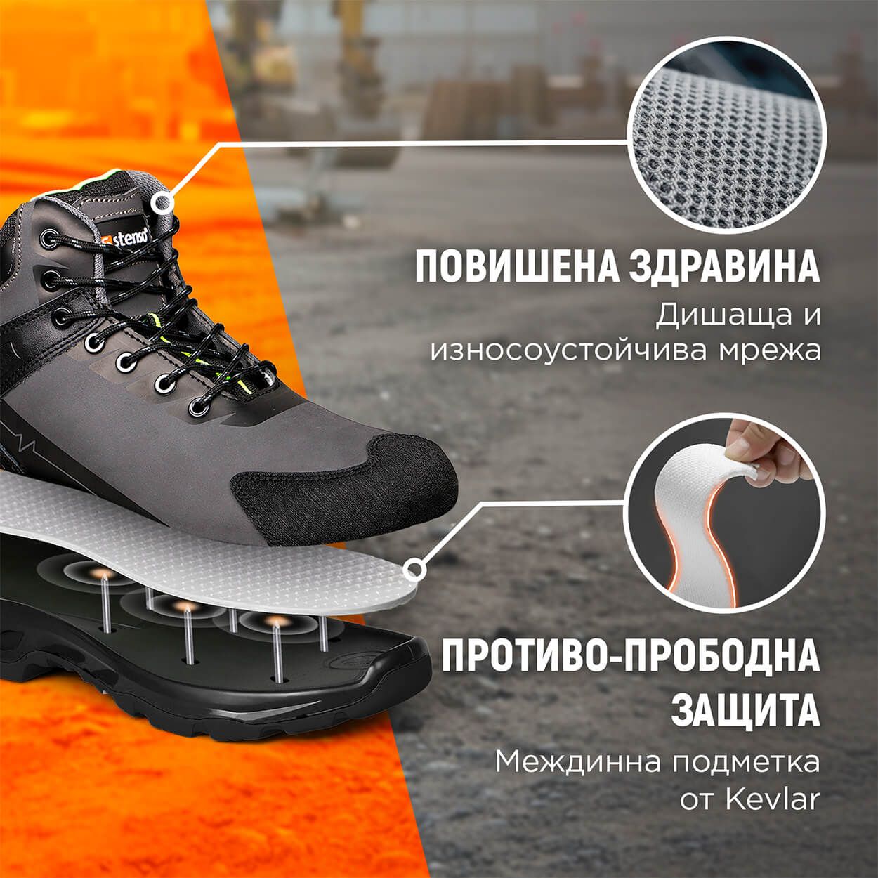 Safety shoes RULER S3S SR GREY/GREEN - 2