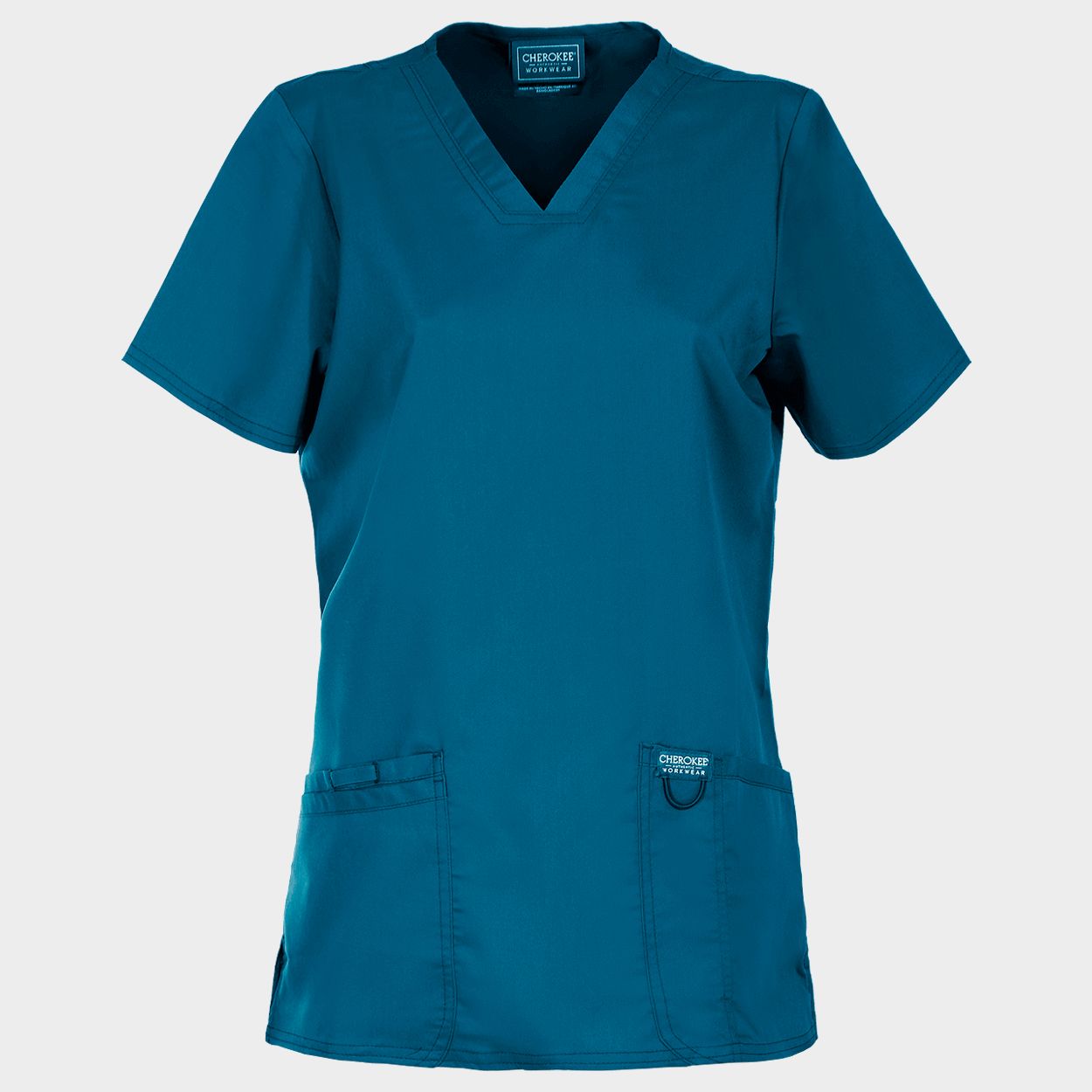 Tunică medicală de damă CHEROKEE V-NECK CARIBBEAN BLUE WWE620 - 1