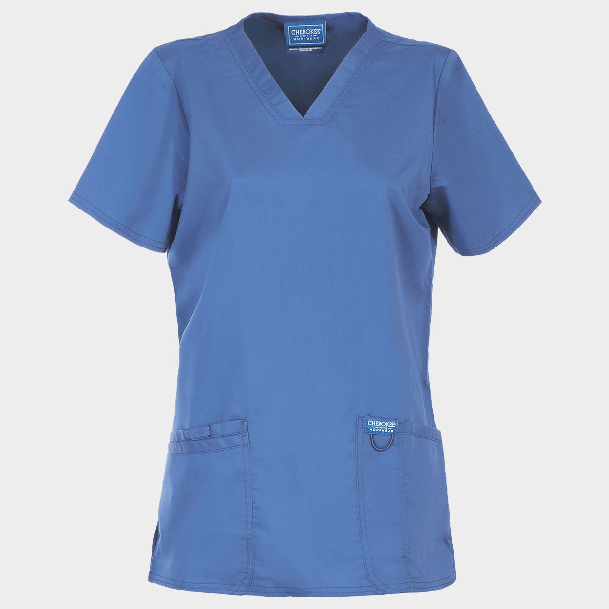 Tunică medicală de damă CHEROKEE V-NECK ALBASTRU DESCHIS WWE620 - 1
