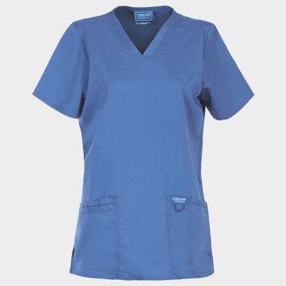 Tunică medicală de damă CHEROKEE V-NECK ALBASTRU DESCHIS WWE620 - 1