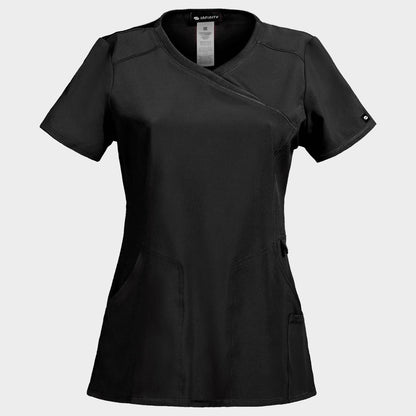 Tunică medicală pentru femei CHEROKEE WRAP NEGRU CKE2625A - 1