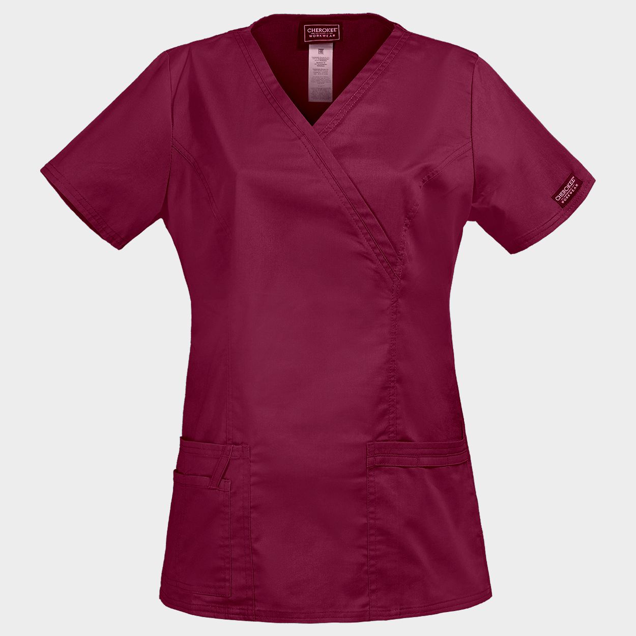 Tunică medicală pentru femei CHEROKEE WRAP VIȘINIU WWE4728 - 1
