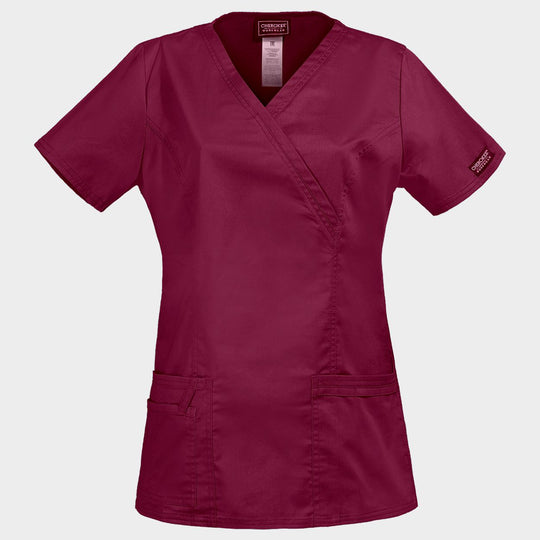 Women's medical tunic CHEROKEE WRAP BORDEAUX WWE4728 - 1