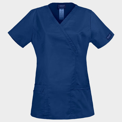 Women's medical tunic CHEROKEE WRAP DARK BLUE WWE4728 - 1