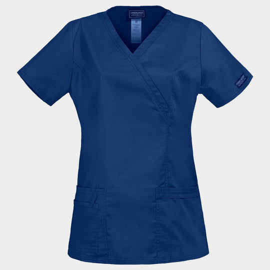 Women's medical tunic CHEROKEE WRAP DARK BLUE WWE4728 - 1