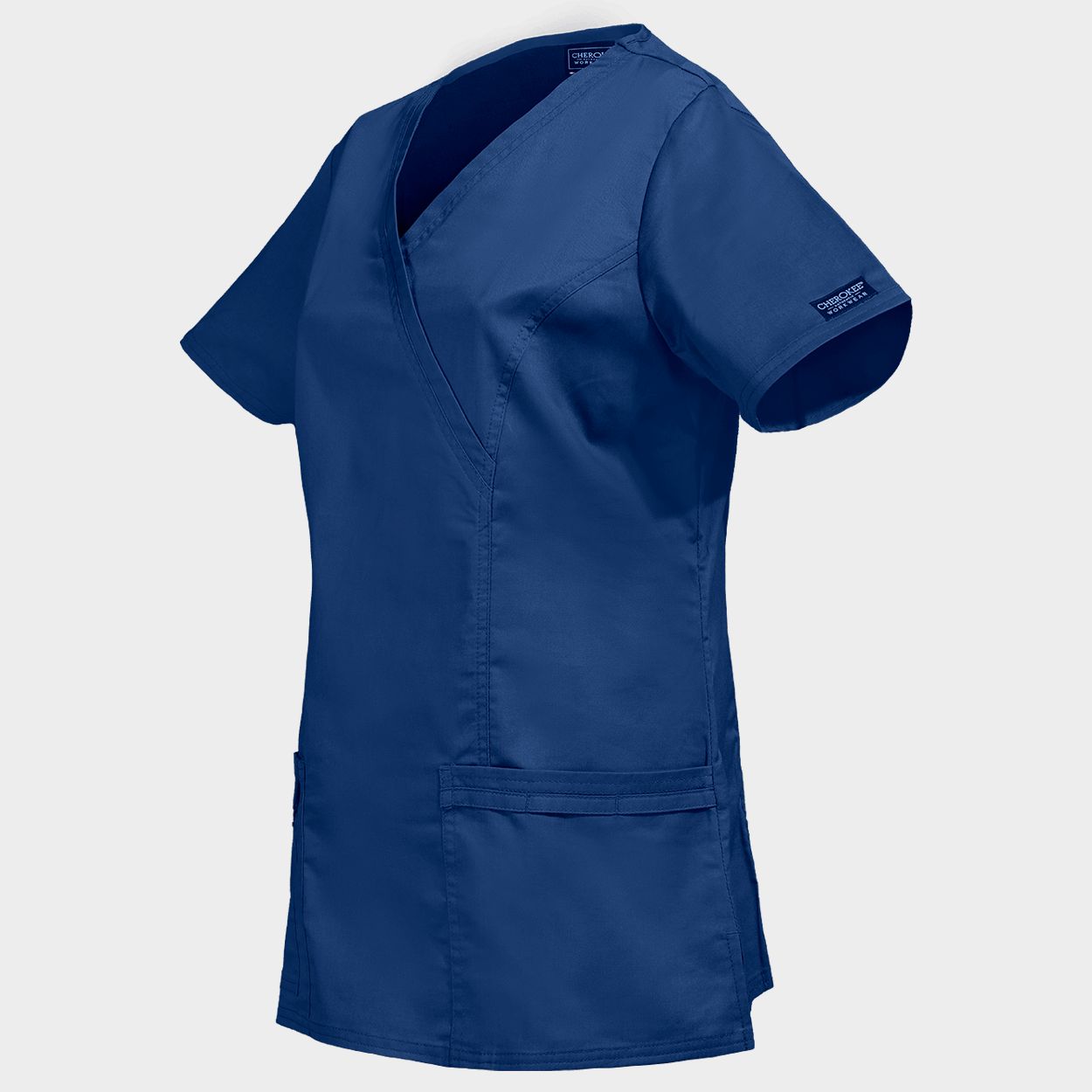 Women's medical tunic CHEROKEE WRAP DARK BLUE WWE4728 - 3