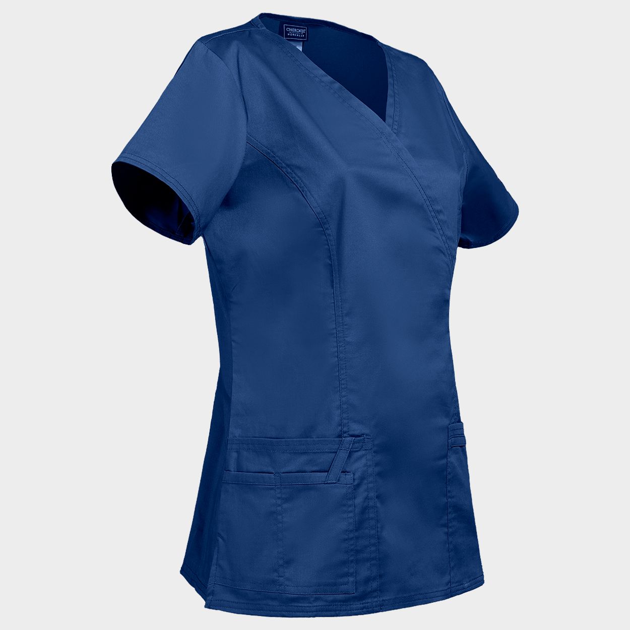 Women's medical tunic CHEROKEE WRAP DARK BLUE WWE4728 - 4