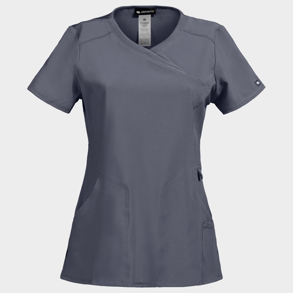 Tunică medicală pentru femei CHEROKEE WRAP GRI CKE2625A - 1