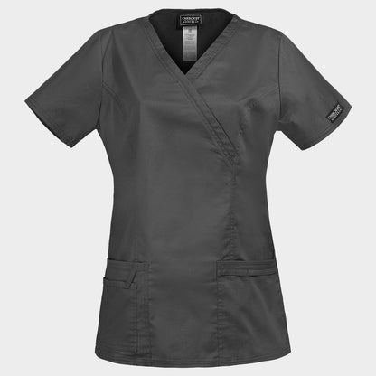 Women's medical tunic CHEROKEE WRAP GREY WWE4728 - 1