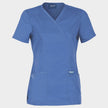 Tunică medicală de damă CHEROKEE WRAP ALBASTRU DESCHIS WWE610 - 1