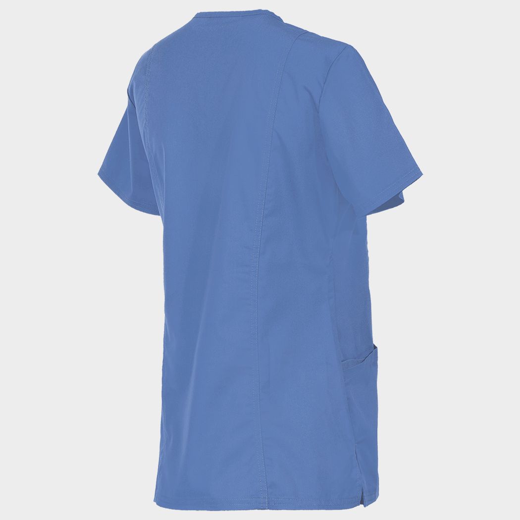 Tunică medicală de damă CHEROKEE WRAP ALBASTRU DESCHIS WWE610 - 4