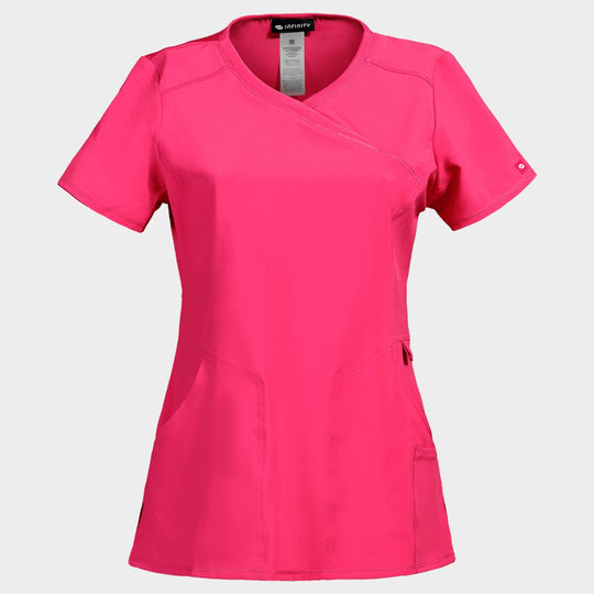 Women's medical tunic CHEROKEE WRAP PINK CKE2625A - 1