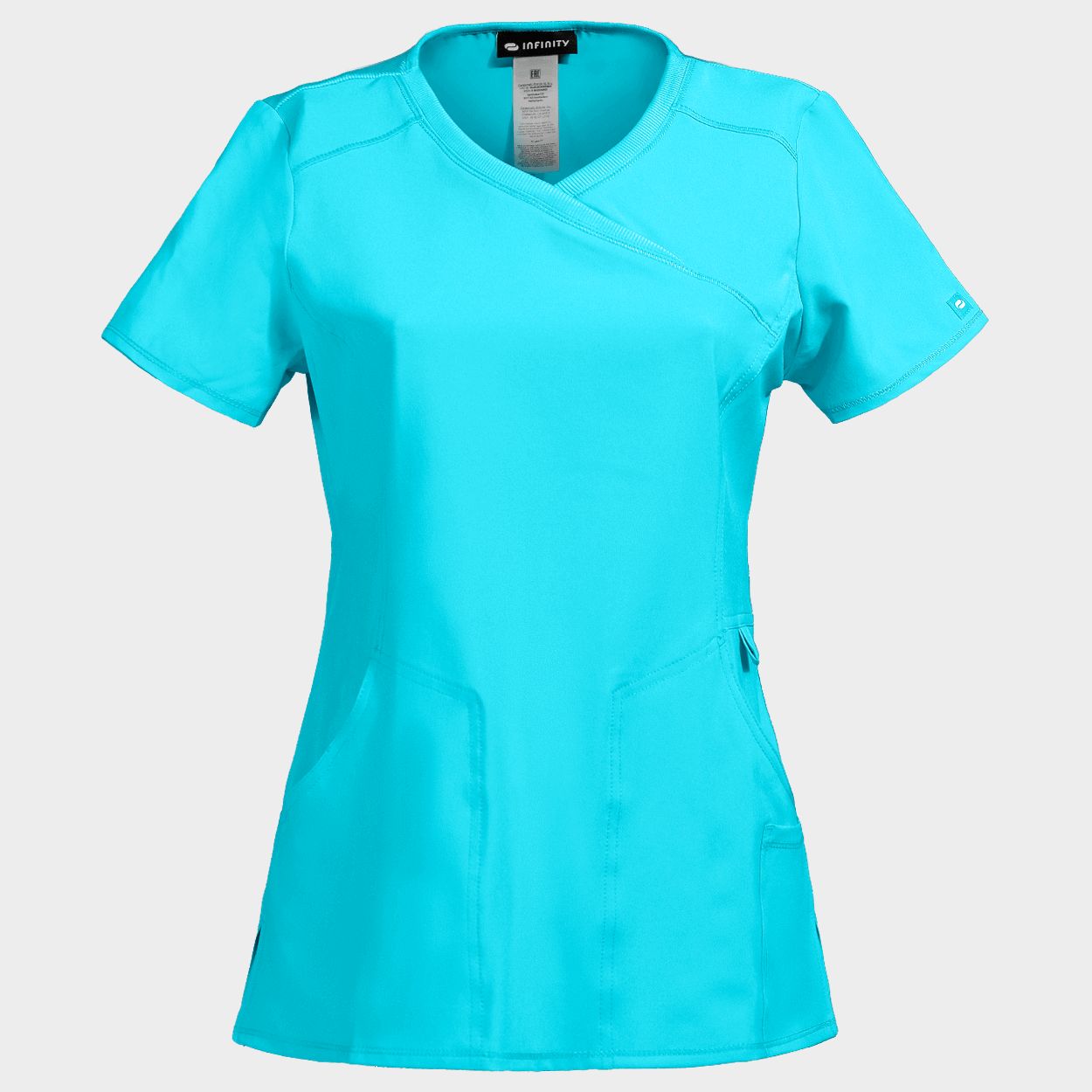 Tunică medicală pentru femei CHEROKEE WRAP TURQUOISE CKE2625A - 1