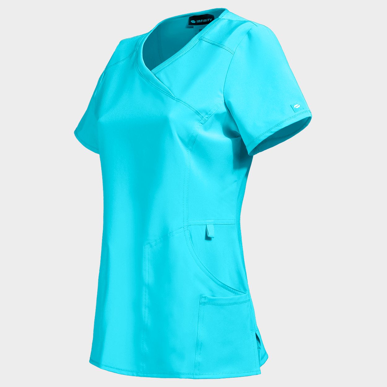 Tunică medicală pentru femei CHEROKEE WRAP TURQUOISE CKE2625A - 3