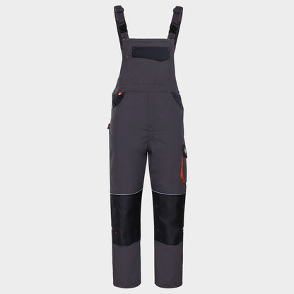 Work bib pants KASTOR T/C WINTER GREY/BLACK/ORANGE - 1