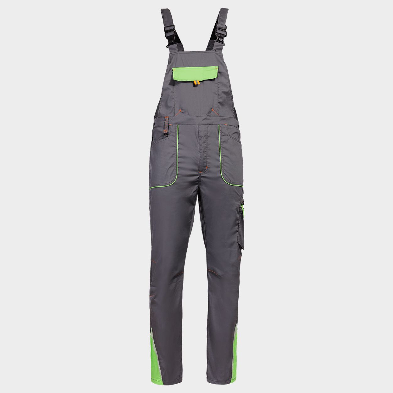 Work bib pants PRISMA LIGHT STRETCH GREY/GREEN - 1