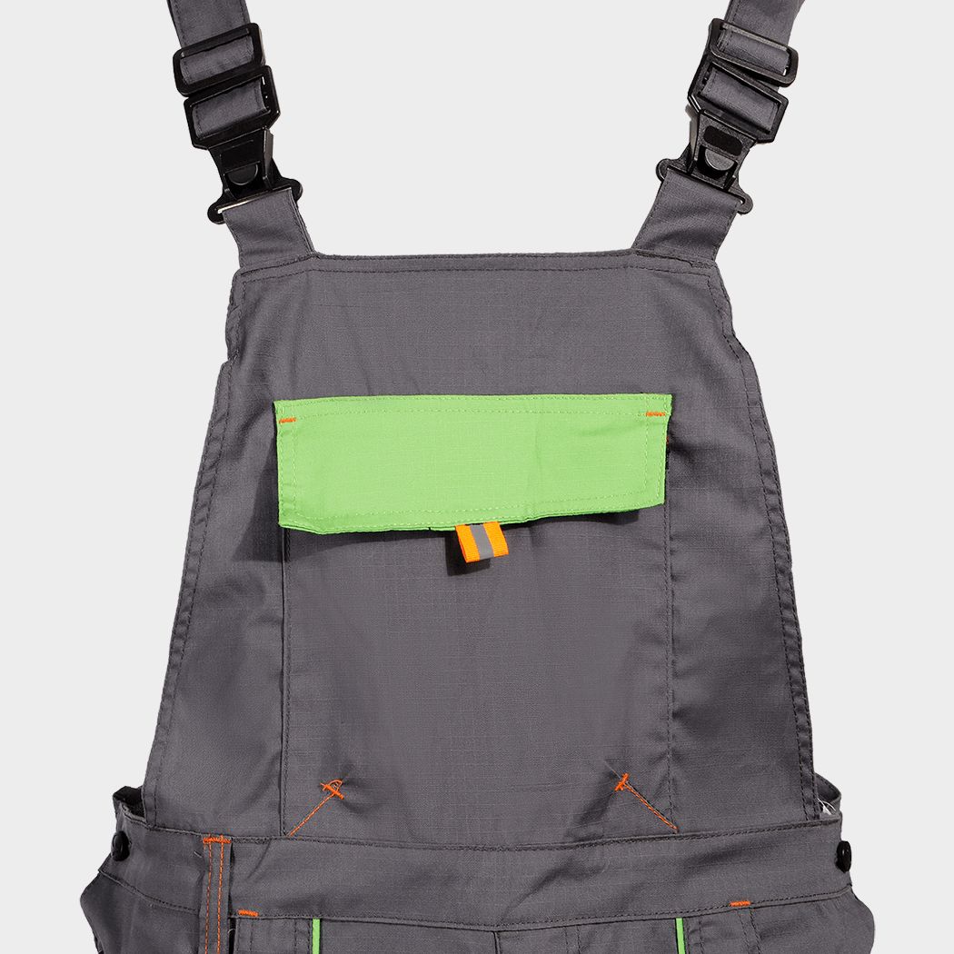 Work bib pants PRISMA LIGHT STRETCH GREY/GREEN - 6