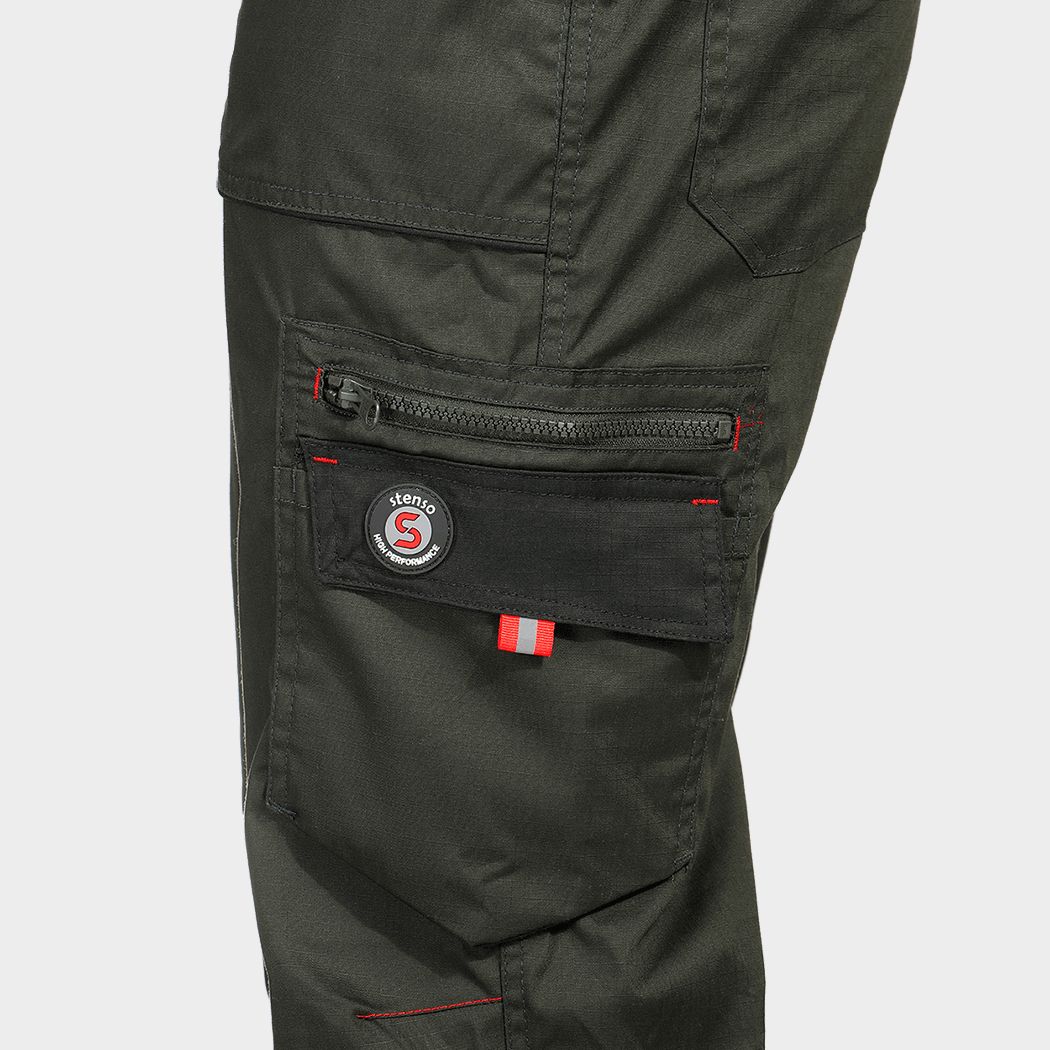 Работен полугащеризон PRISMA LIGHT STRETCH OLIVE/BLACK - 4