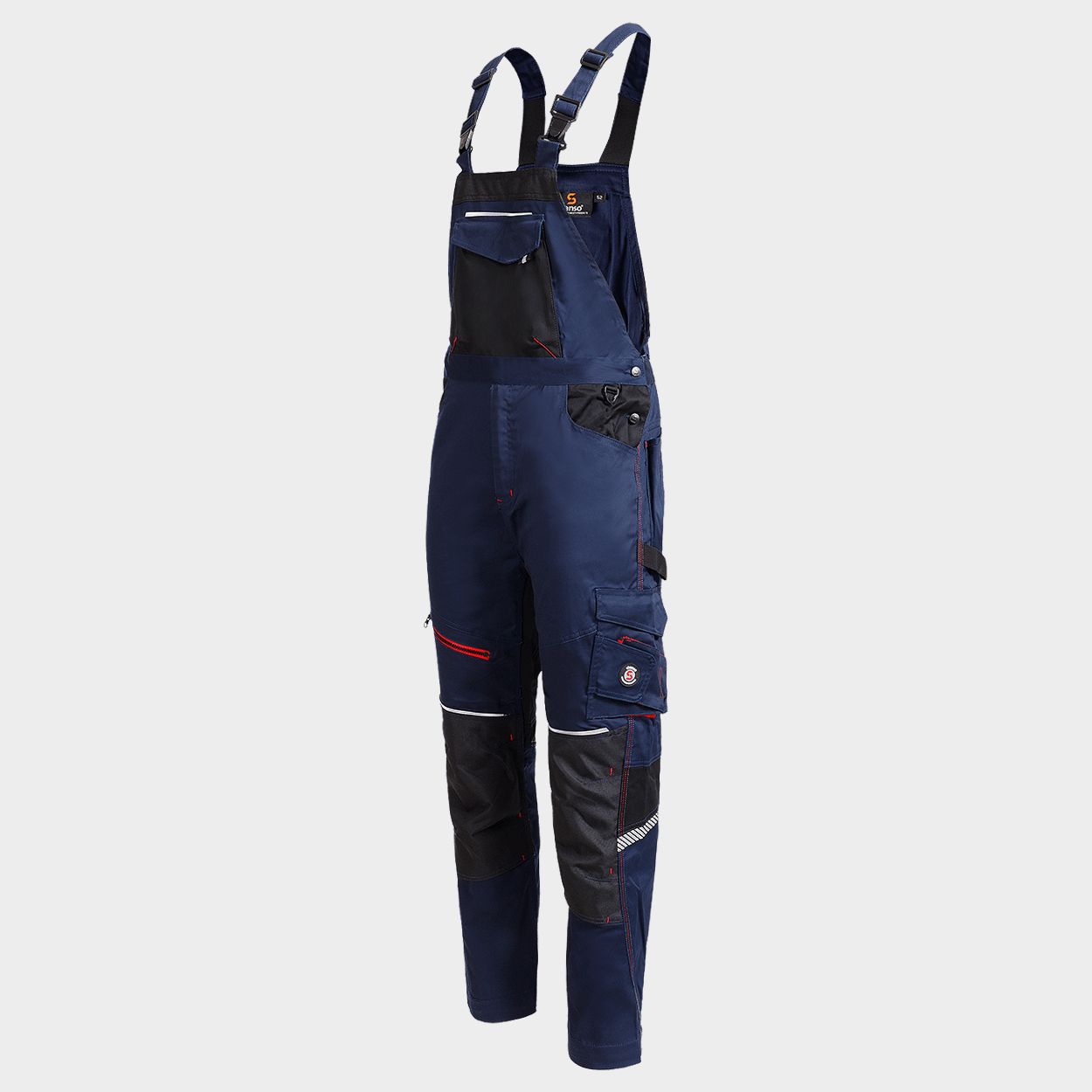 Salopetă de lucru REVOLT 4STRETCH DARK BLUE/BLACK/RED - 3