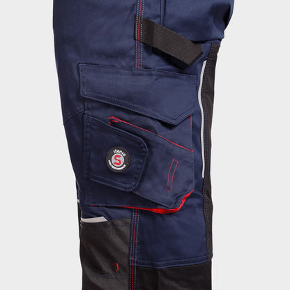 Salopetă de lucru REVOLT 4STRETCH DARK BLUE/BLACK/RED - 5