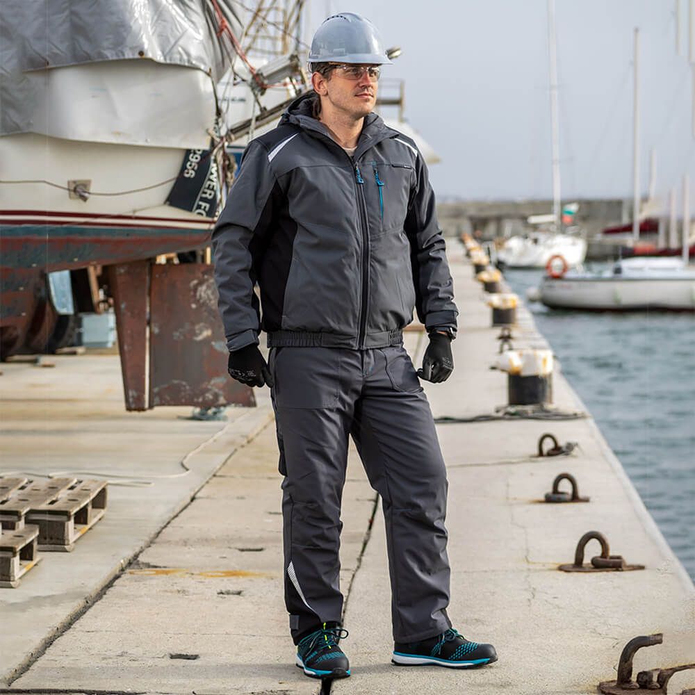 Work bib pants REVOLT SOFTSHELL WINTER GREY/BLACK - 2