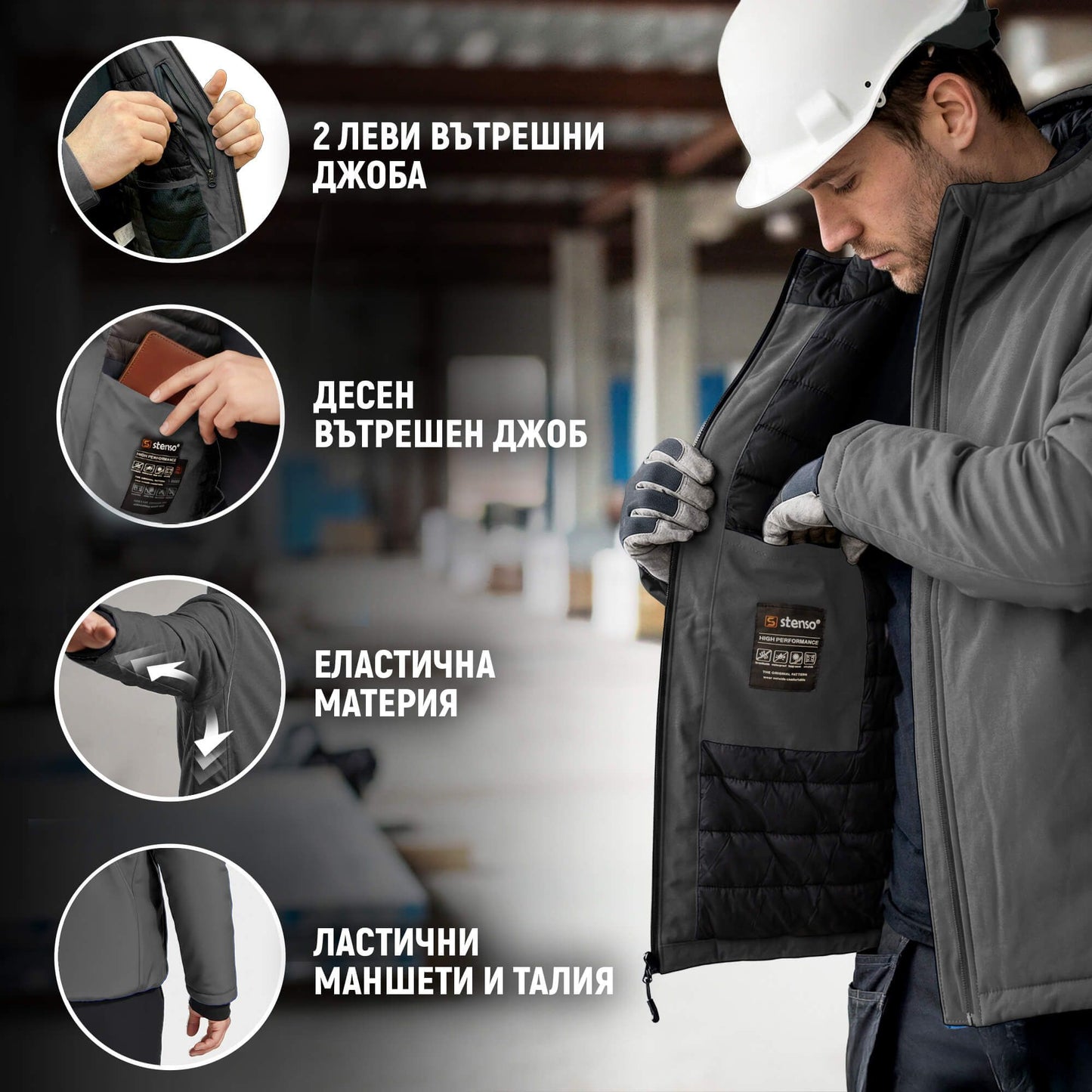 Jachetă de lucru REEF PAD SOFTSHELL GREY - 4