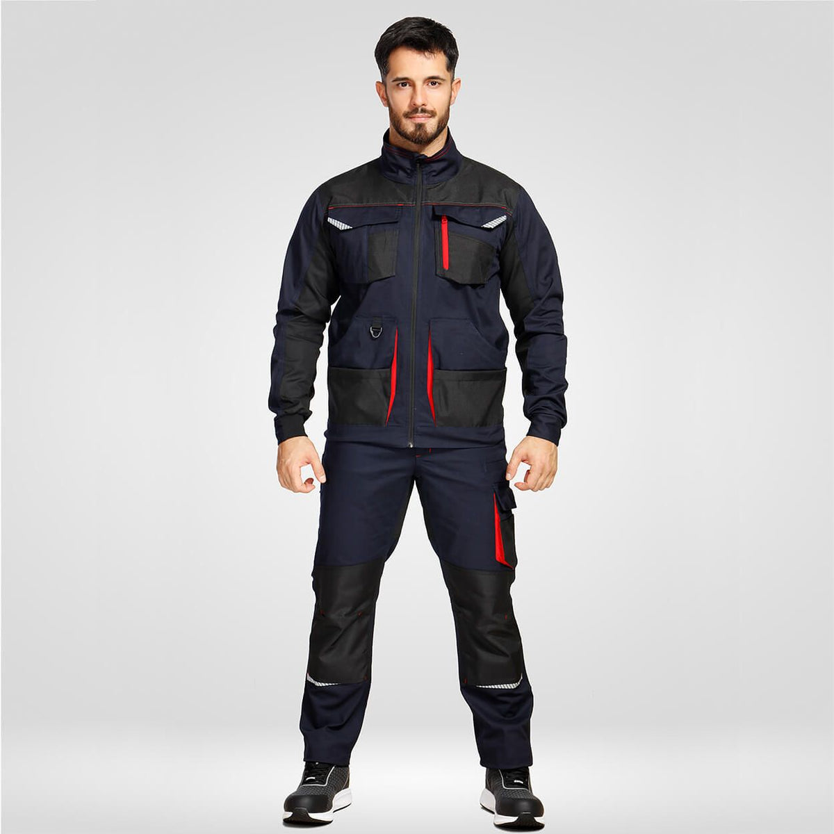 Pantaloni de lucru KASTOR STRETCH DARK BLUE/RED - 2
