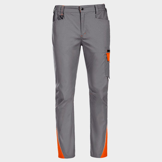Pantaloni de lucru PRISMA LIGHT STRETCH GRI/PORTOCALIU - 1