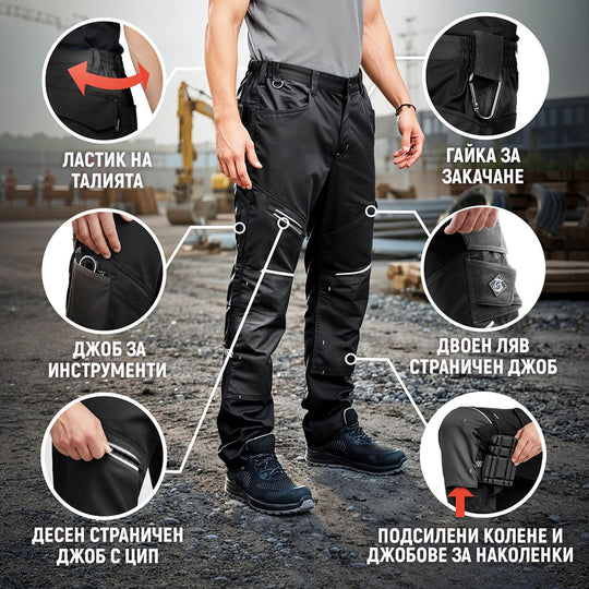 Work trousers REVOLT 4STRETCH BLACK/DARK GREY/GREY - 2