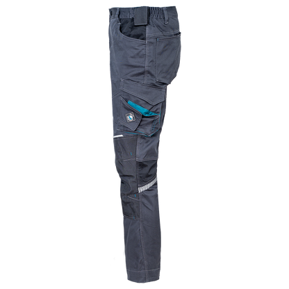 Работен панталон REVOLT 4STRETCH GREY/BLACK/PETROL - 5