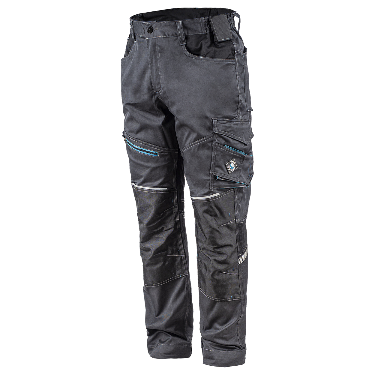 Работен панталон REVOLT 4STRETCH GREY/BLACK/PETROL - 6
