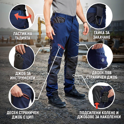 Work trousers REVOLT 4STRETCH NAVY BLUE/BLACK - 3